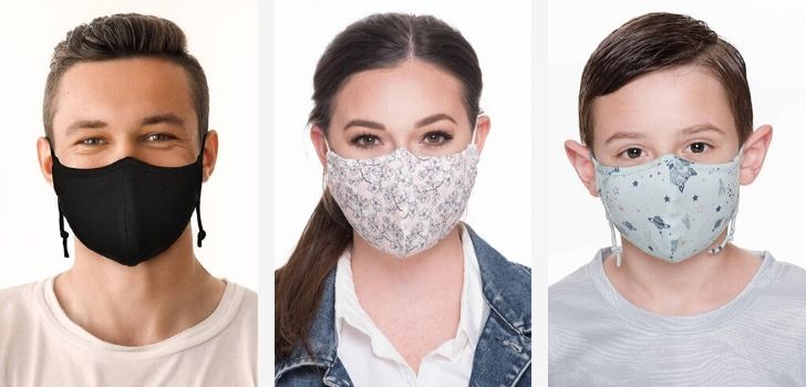 Stylish face masks for virus protection.