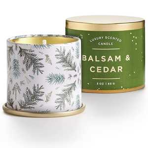 Balsam and cedar scented candle