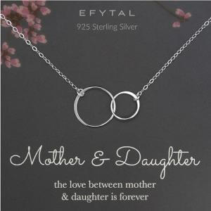 Mother's Day rose gifts - mother daughter necklace