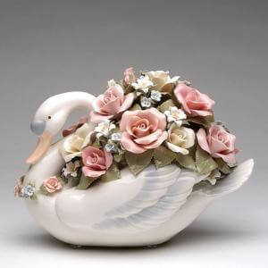 Mother's Day rose gifts - swan and roses music box