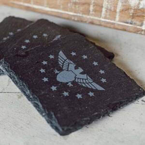 outdoor patriotic home décor - slate coasters